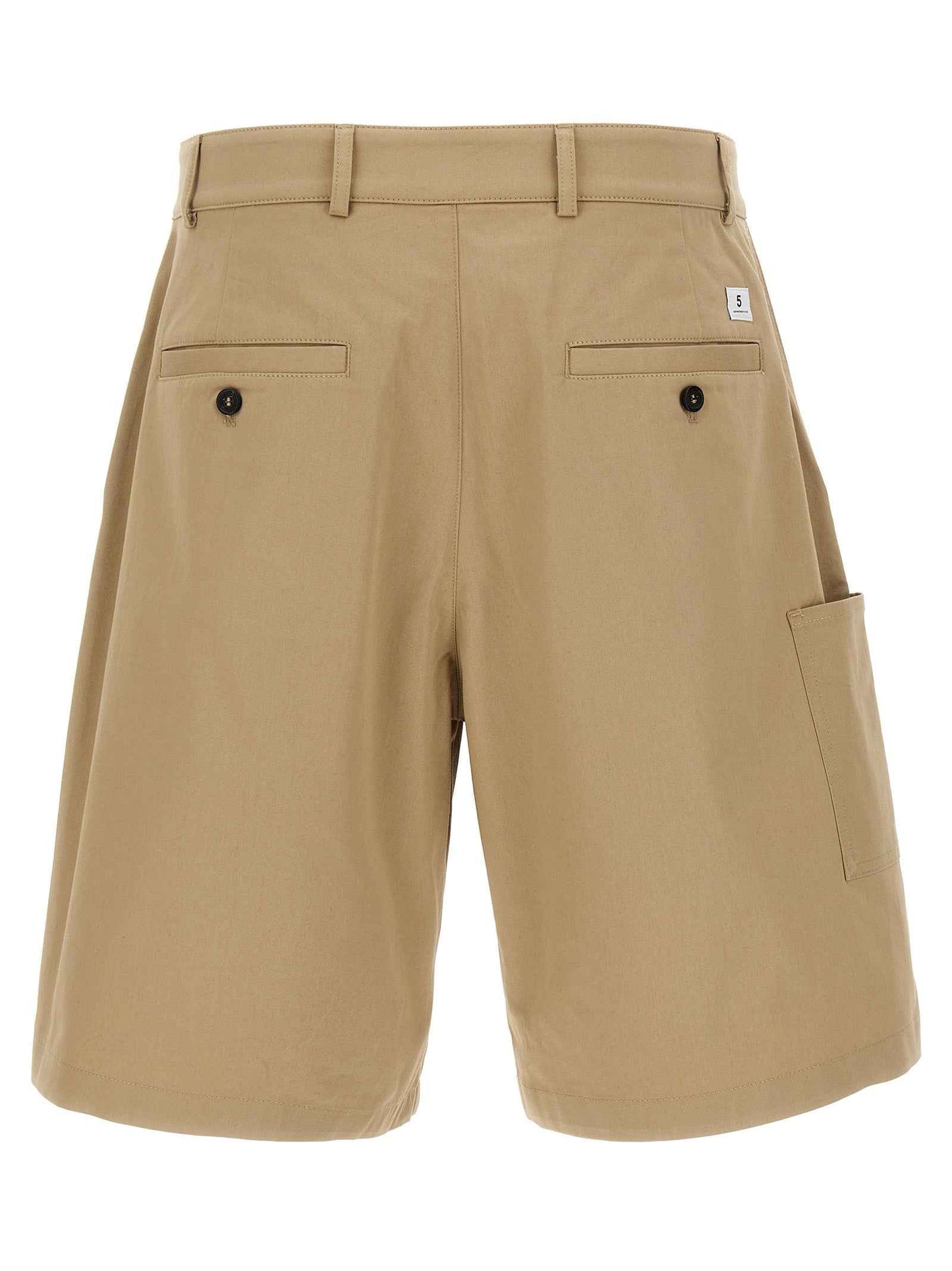Beige Cotton Bermuda Shorts