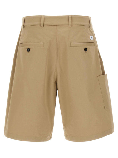 Beige Cotton Bermuda Shorts