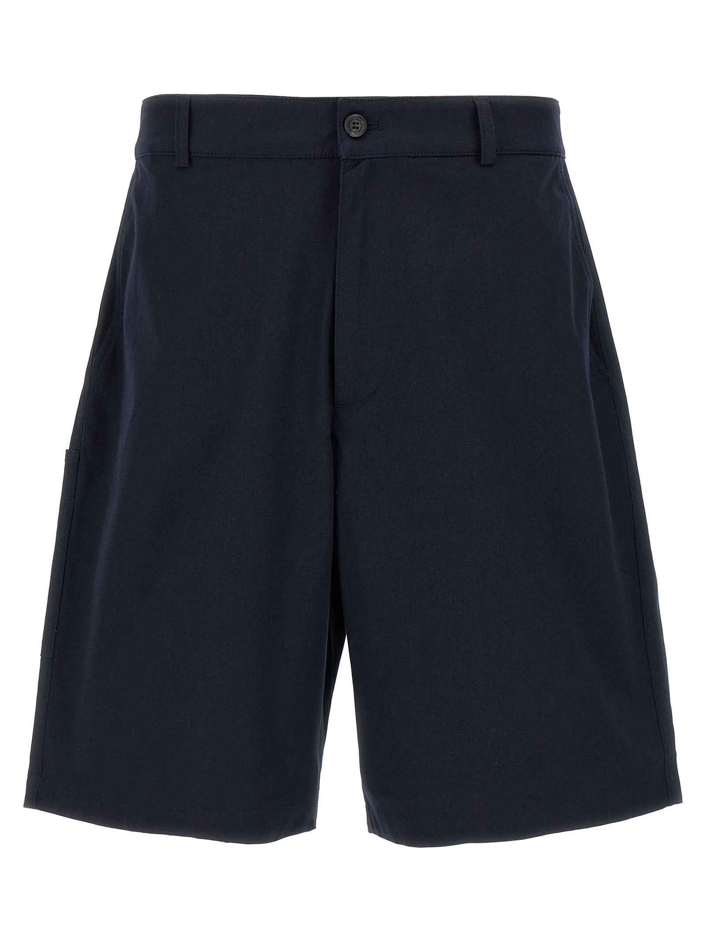 Blue Cotton Bermuda Shorts