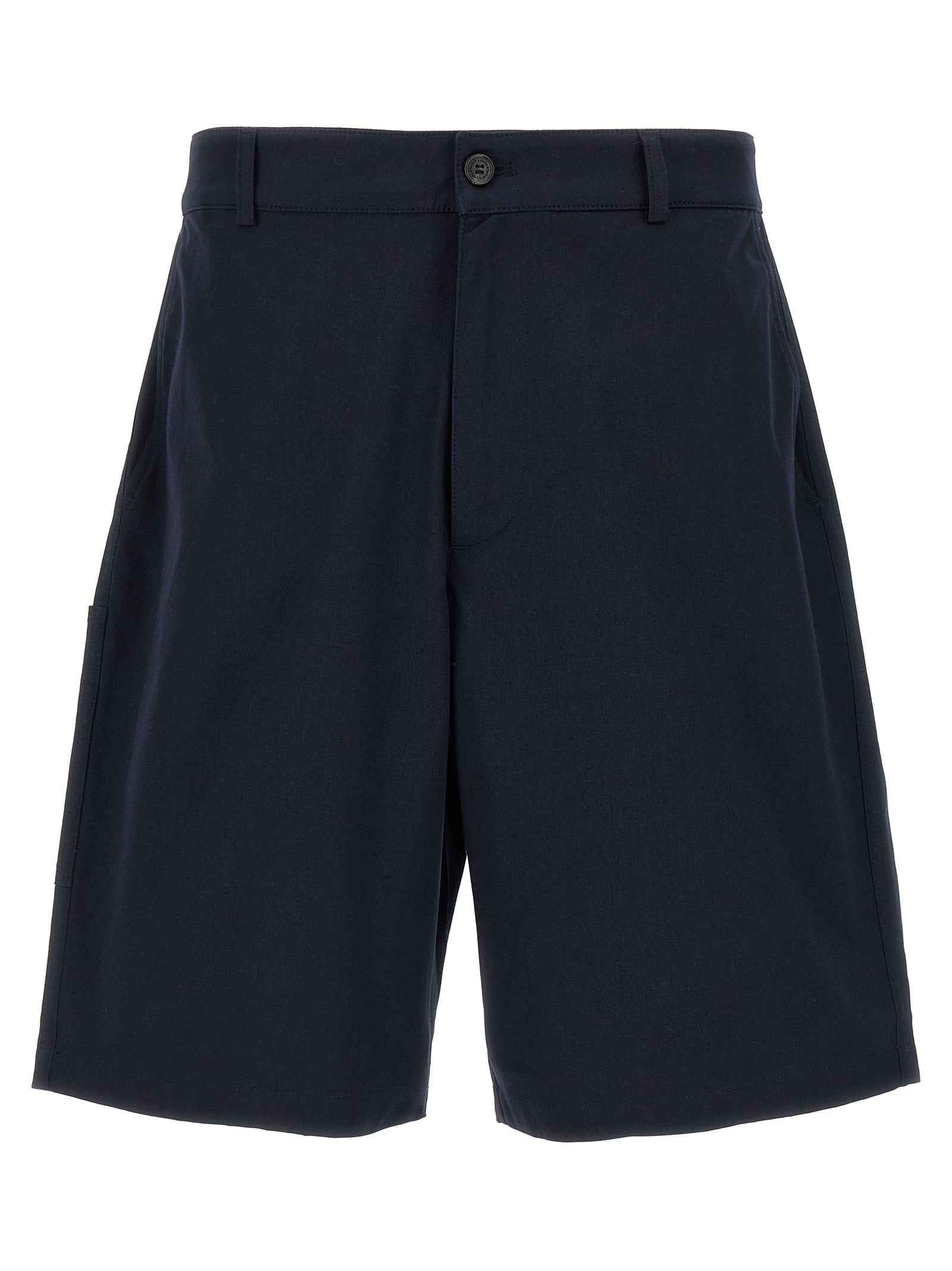 Blue Cotton Bermuda Shorts
