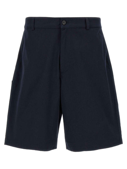 Blue Cotton Bermuda Shorts