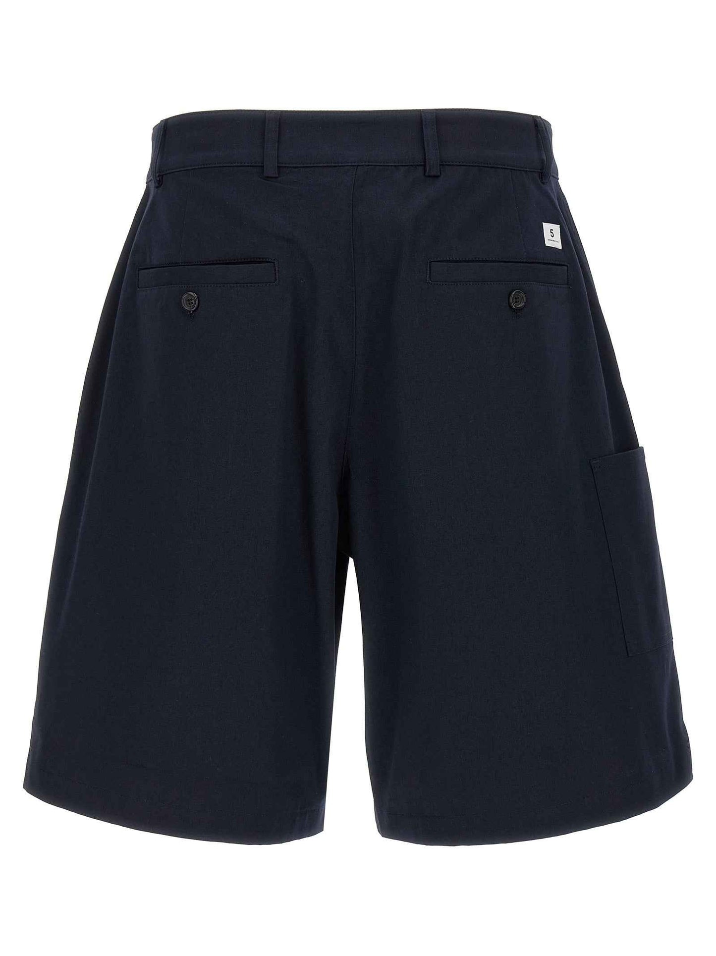 Blue Cotton Bermuda Shorts