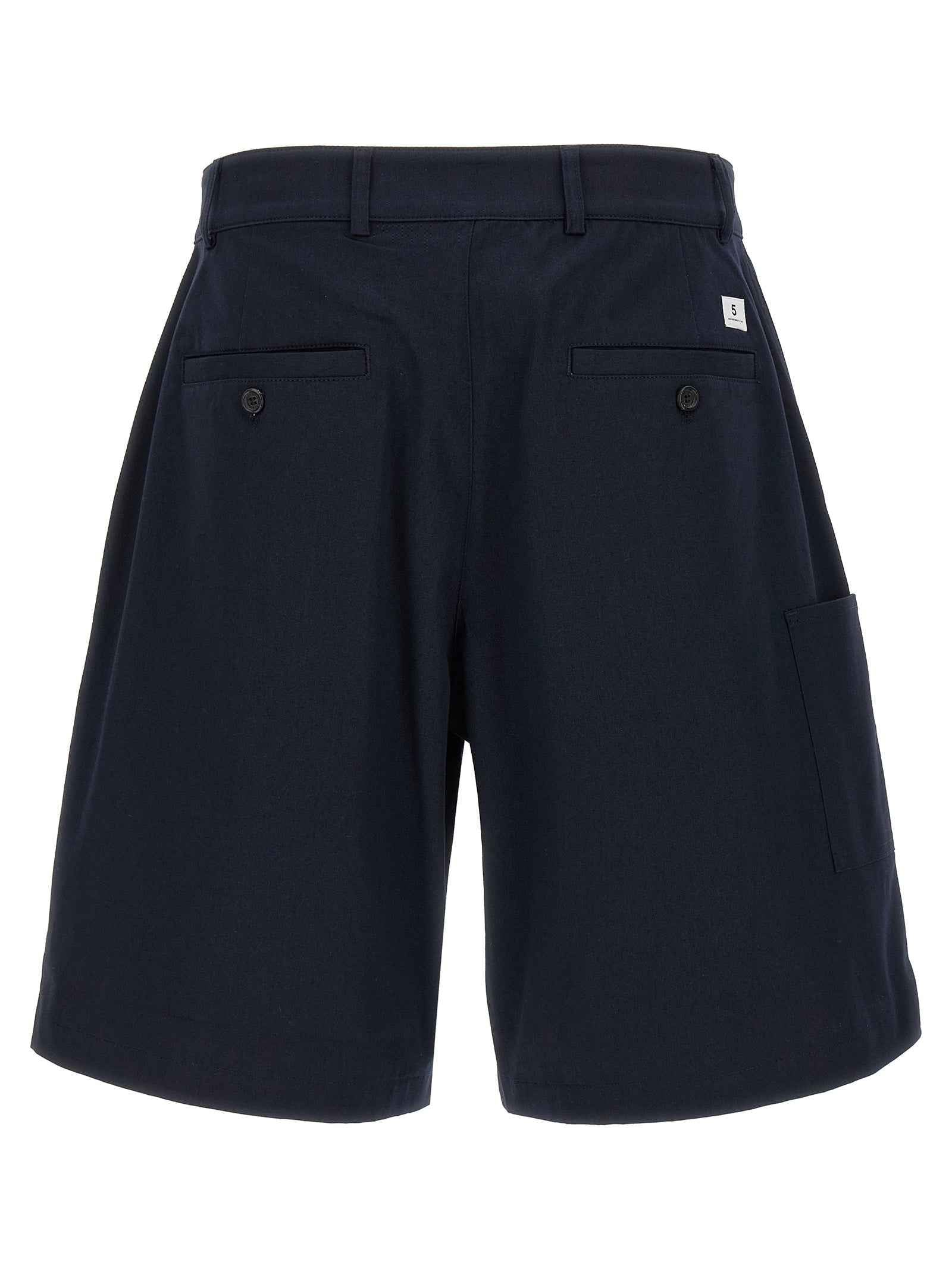 Blue Cotton Bermuda Shorts