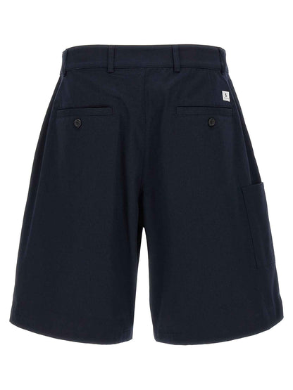 Blue Cotton Bermuda Shorts