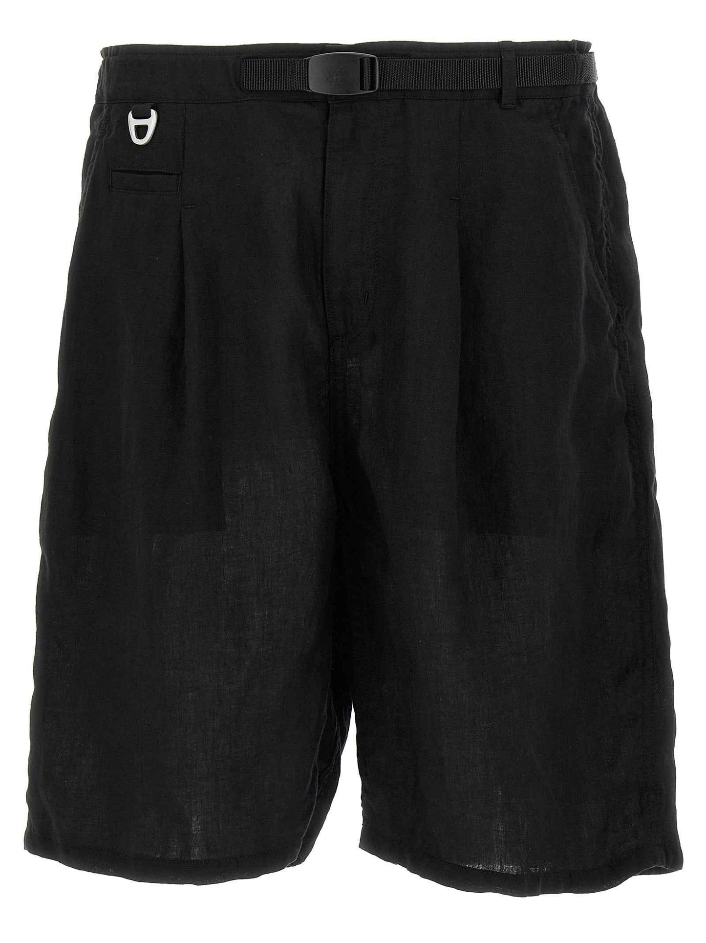 Black Linen Bermuda Shorts