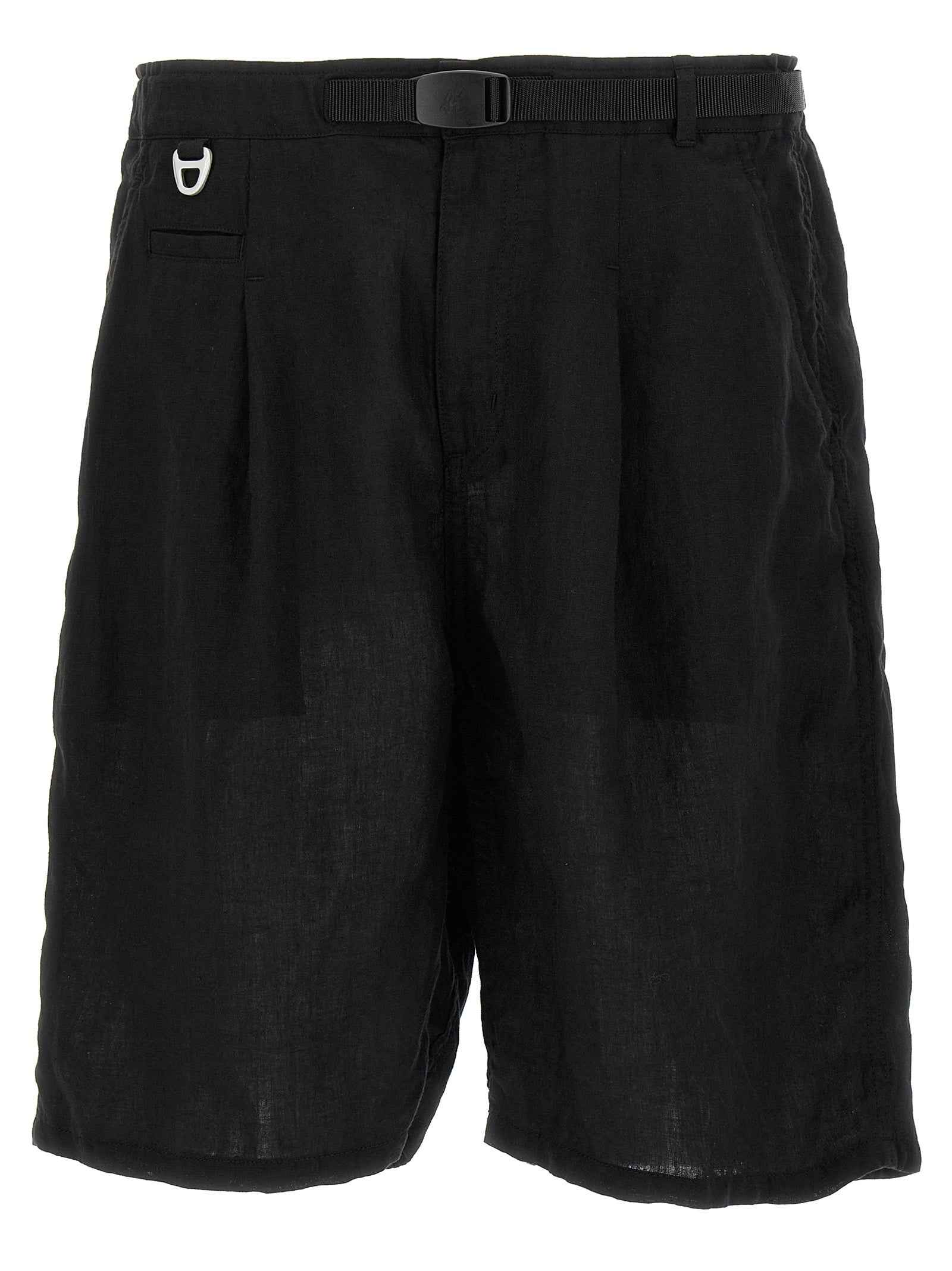 Black Linen Bermuda Shorts
