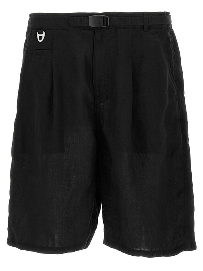 Black Linen Bermuda Shorts