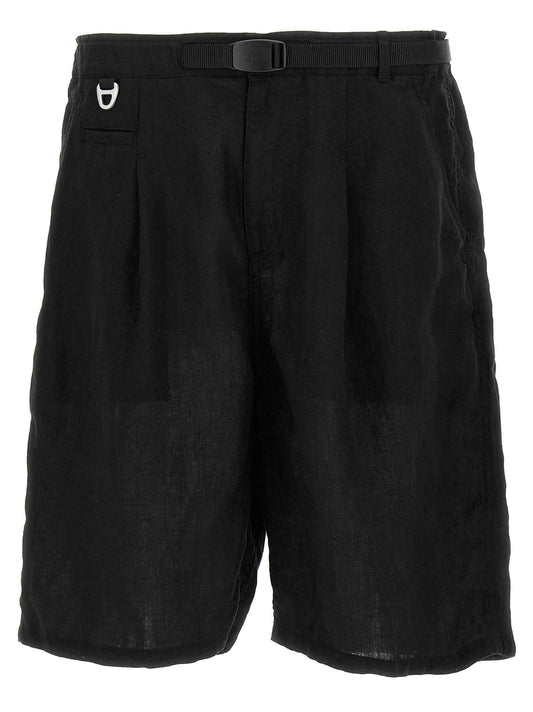 Black Linen Bermuda Shorts
