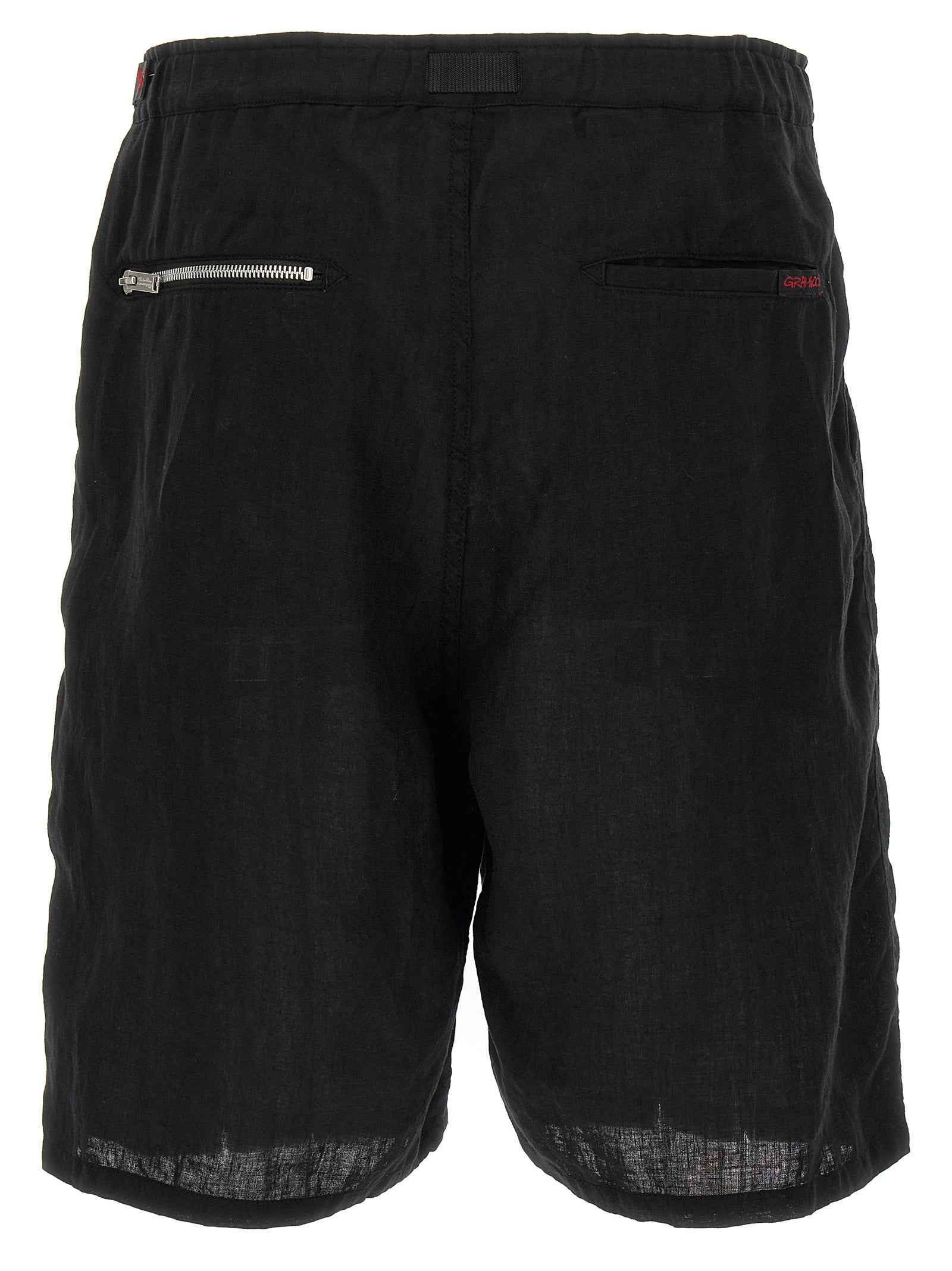 Black Linen Bermuda Shorts