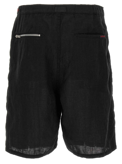 Black Linen Bermuda Shorts