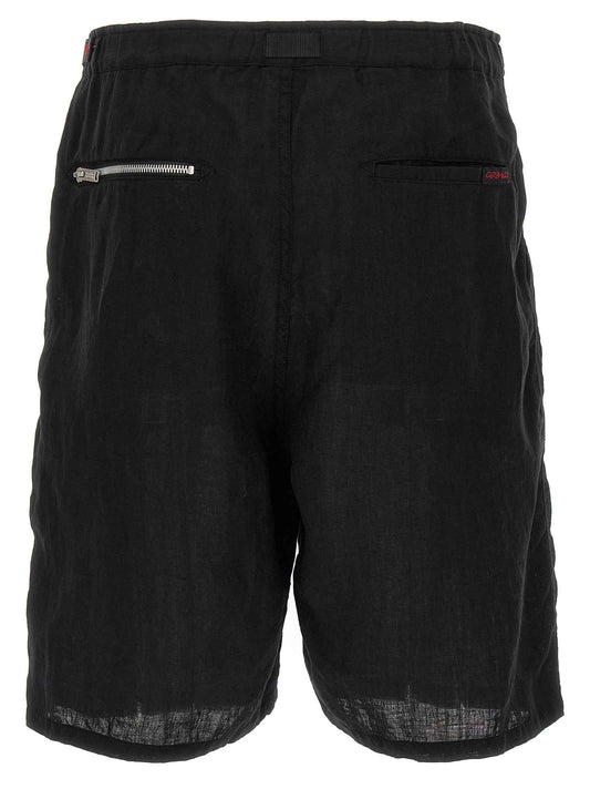 Black Linen Bermuda Shorts