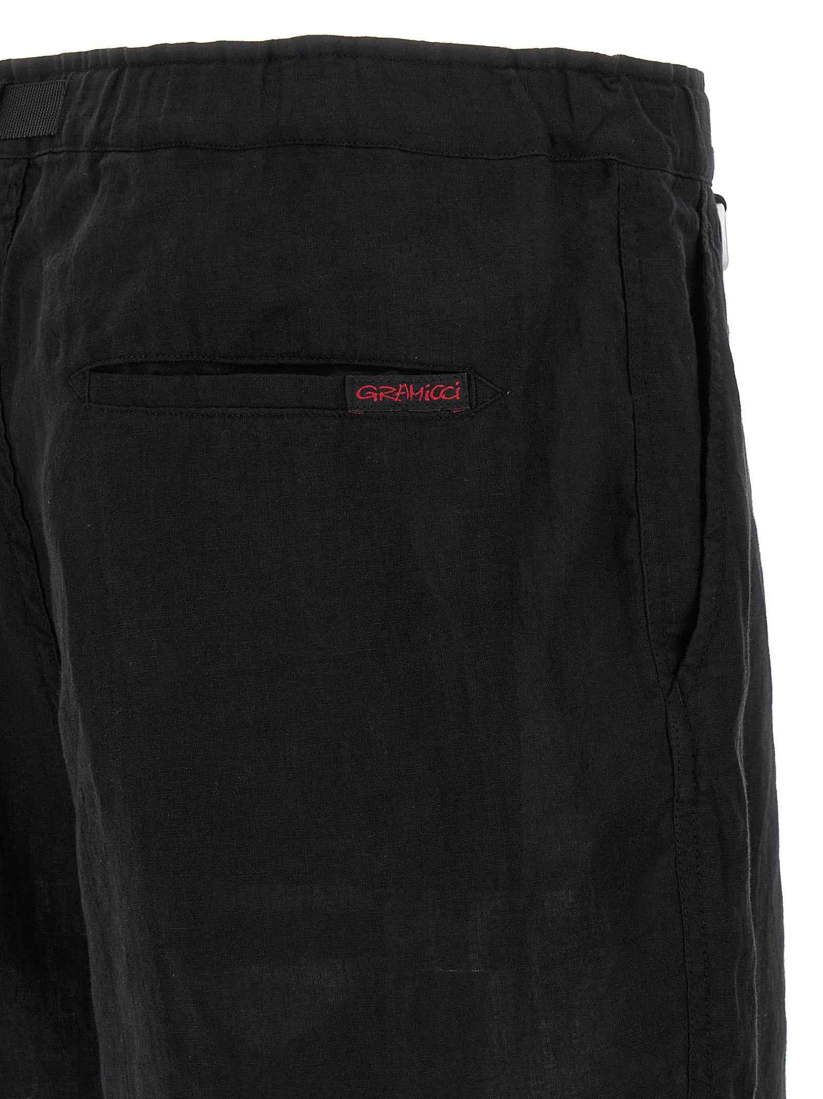 Black Linen Bermuda Shorts