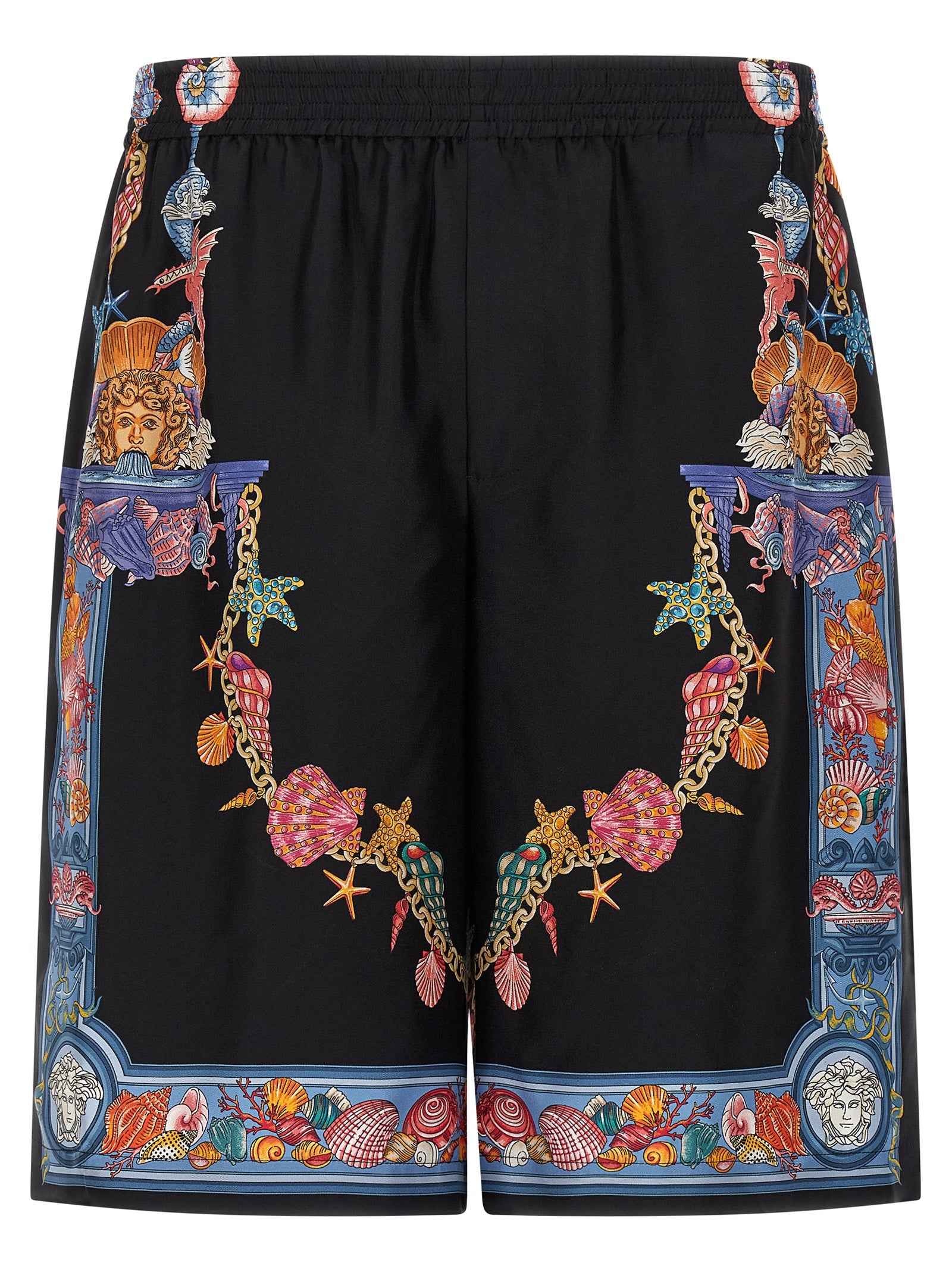 Multicolor Silk Bermuda Shorts