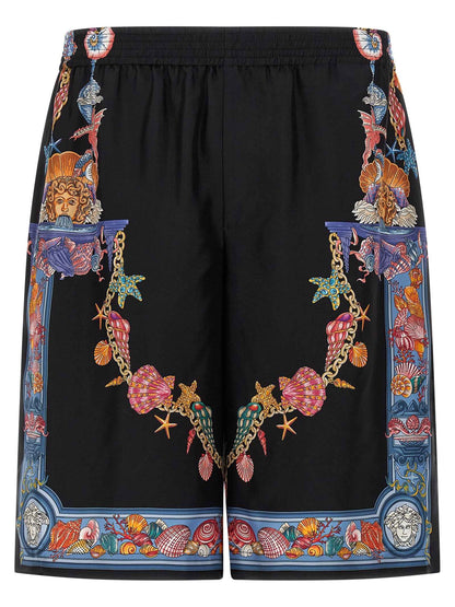 Multicolor Silk Bermuda Shorts
