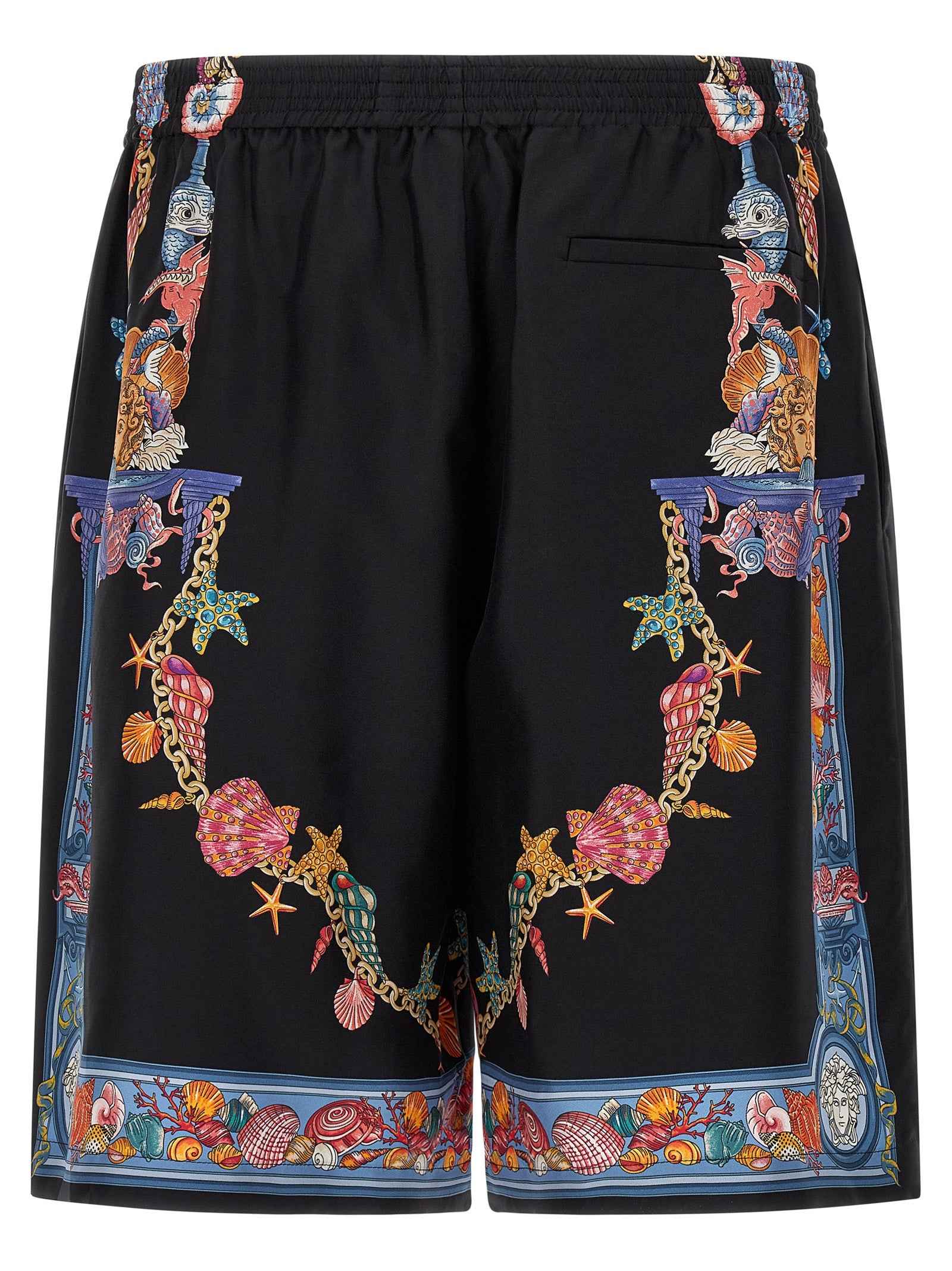 Multicolor Silk Bermuda Shorts