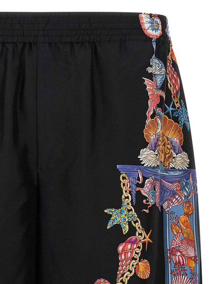 Multicolor Silk Bermuda Shorts