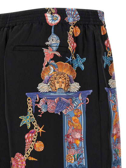 Multicolor Silk Bermuda Shorts
