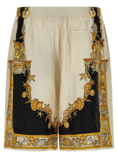 Multicolor Silk Bermuda Shorts