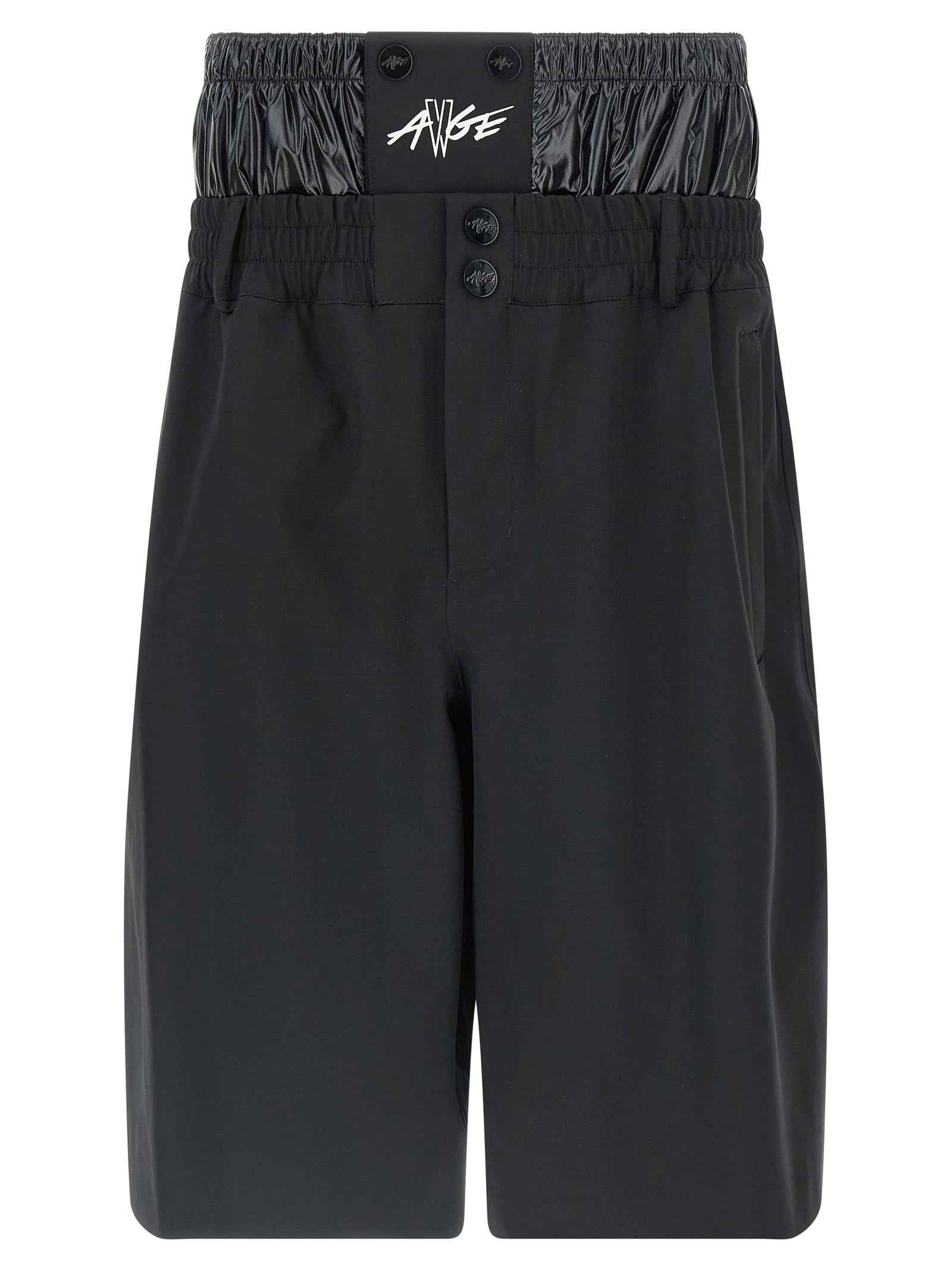 Black Polyamide Bermuda Shorts