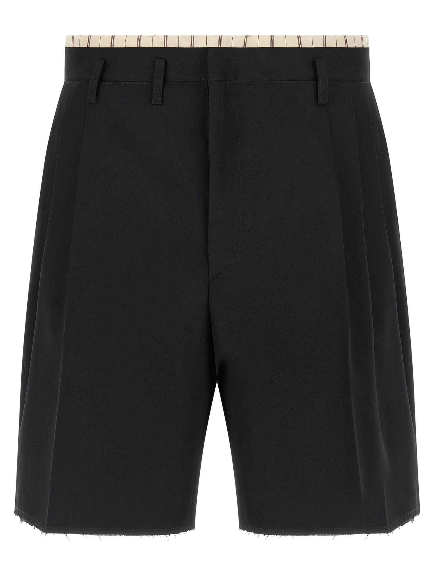 Black Wool Bermuda Shorts