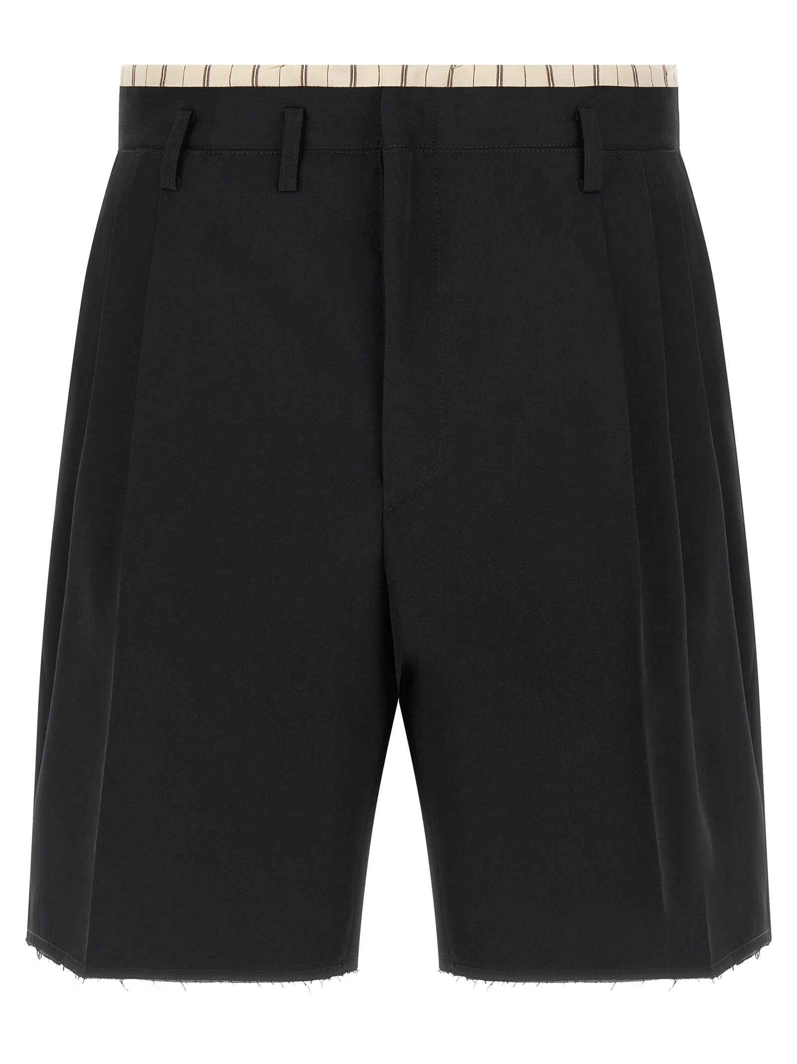 Black Wool Bermuda Shorts