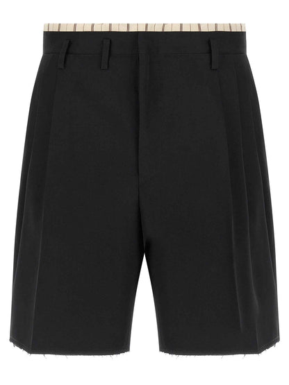 Black Wool Bermuda Shorts