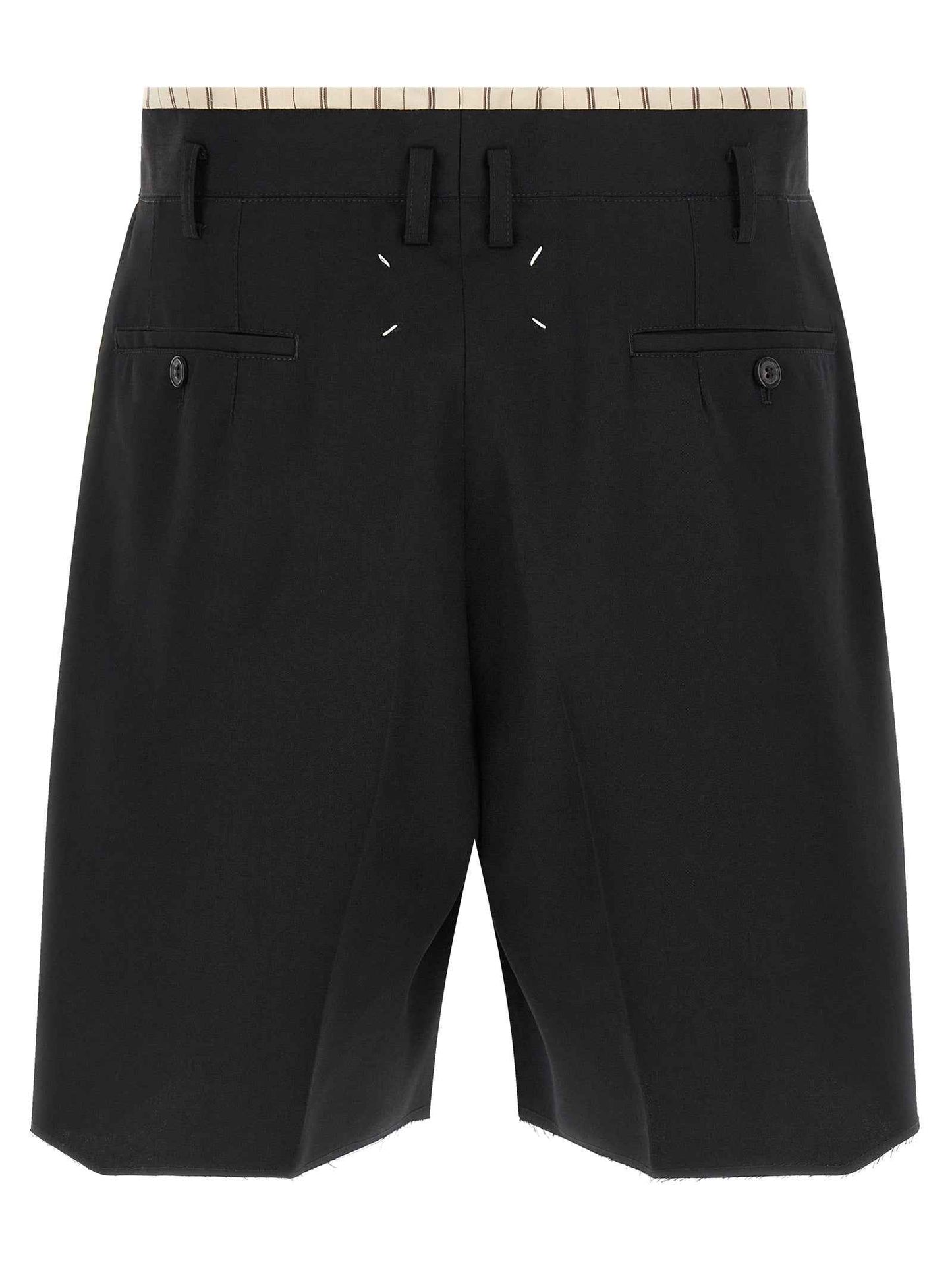 Black Wool Bermuda Shorts