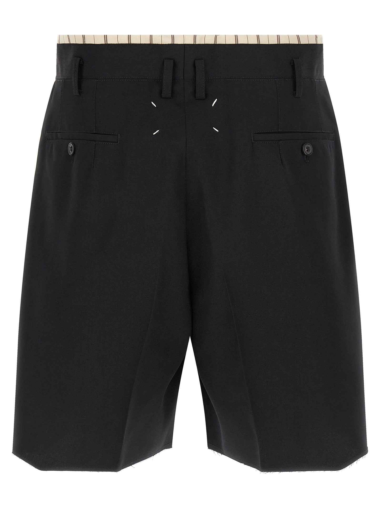Black Wool Bermuda Shorts