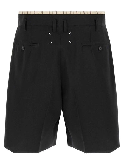 Black Wool Bermuda Shorts