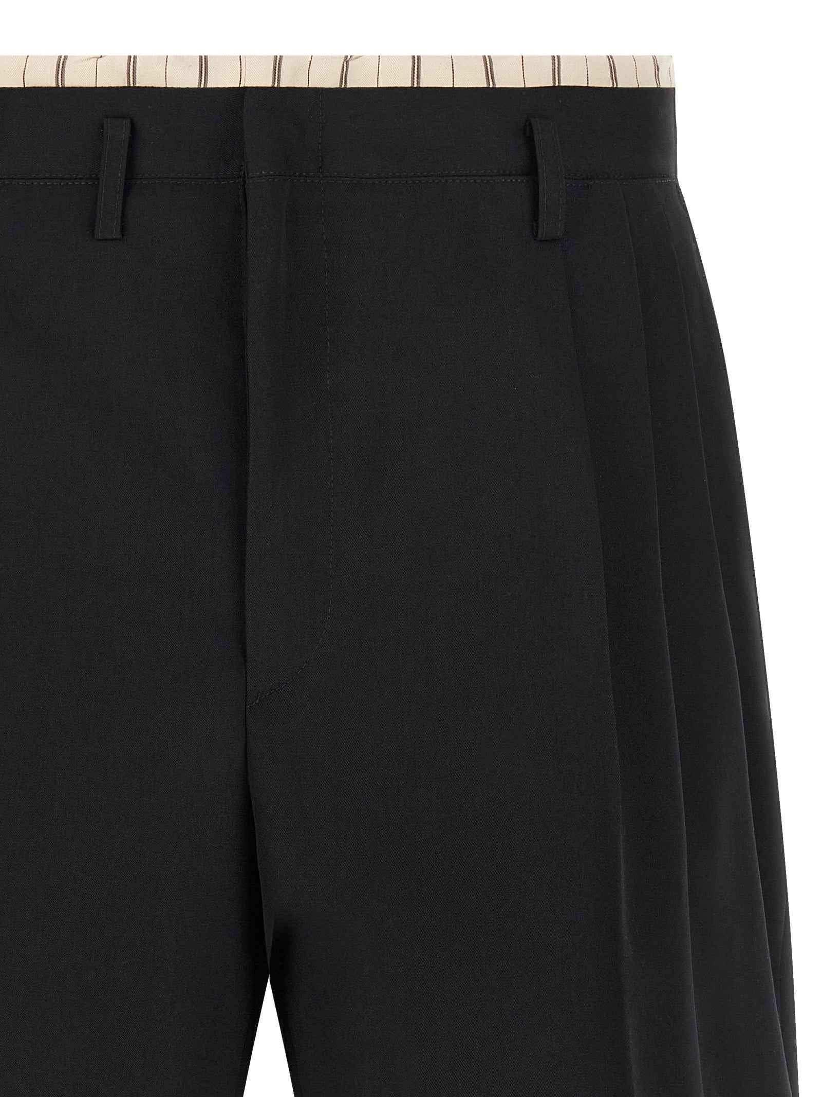 Black Wool Bermuda Shorts