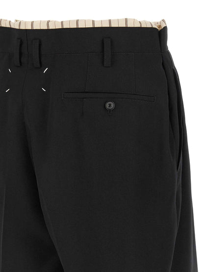 Black Wool Bermuda Shorts