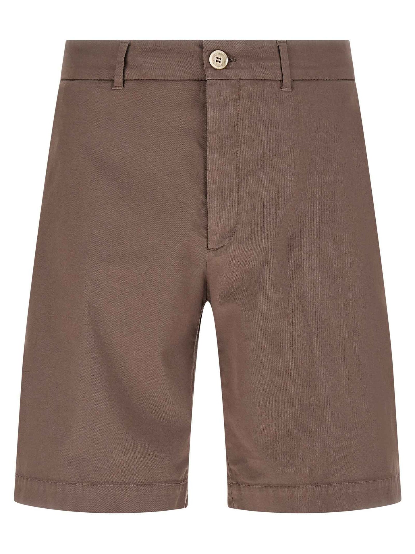 Brown Cotton Bermuda Shorts