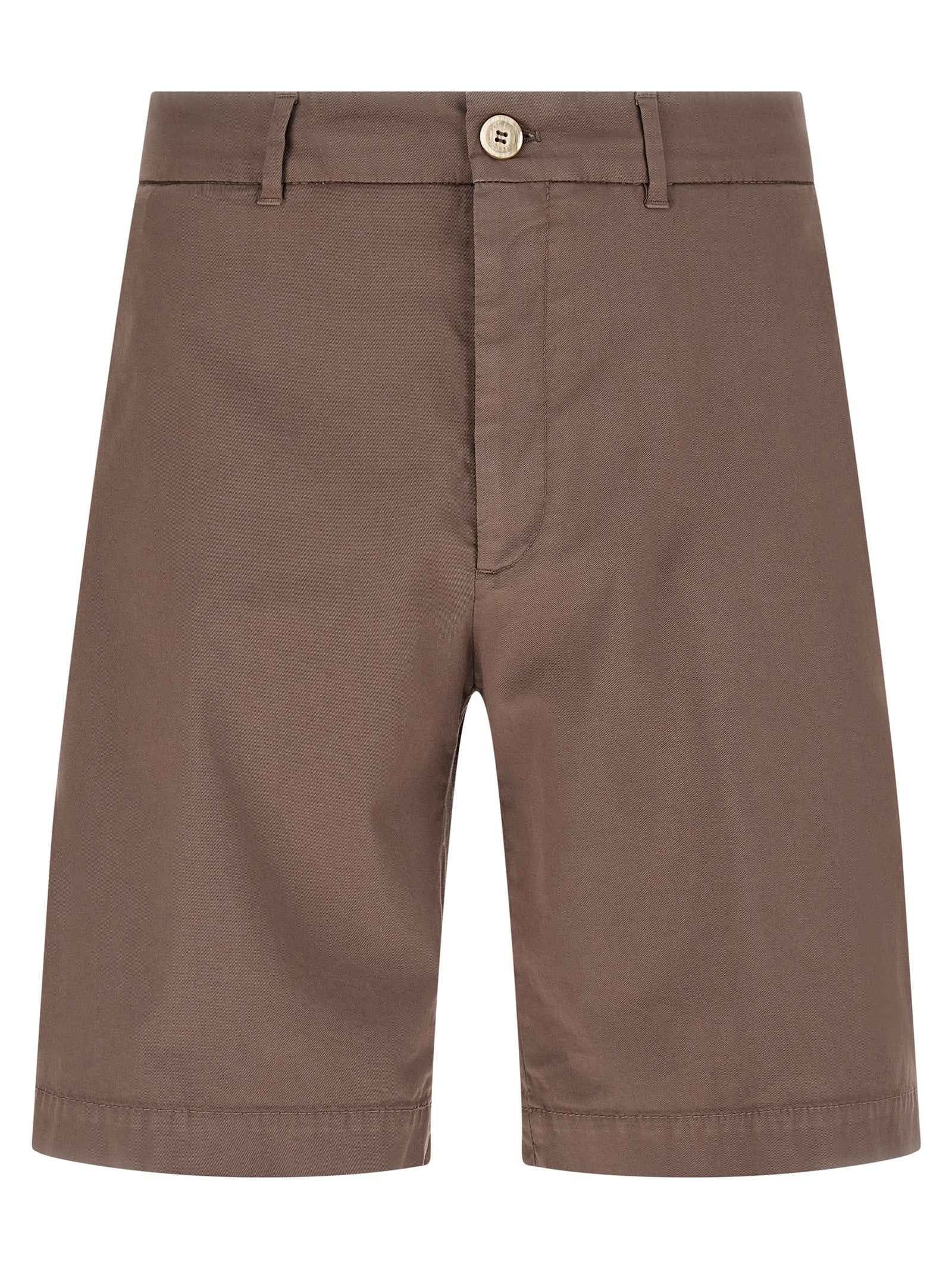Brown Cotton Bermuda Shorts