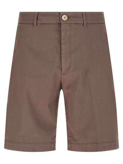 Brown Cotton Bermuda Shorts