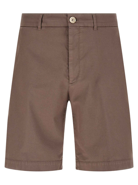 Brown Cotton Bermuda Shorts