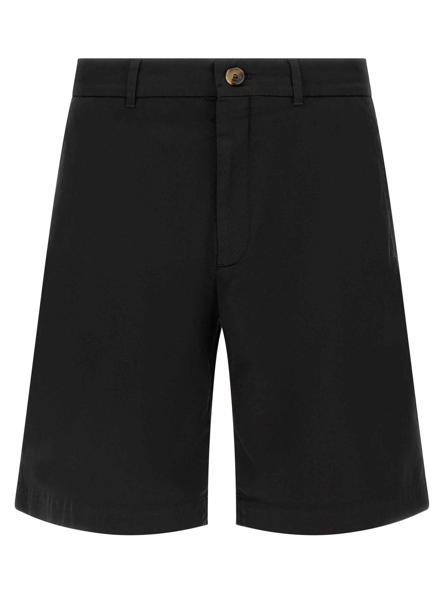 Black Cotton Bermuda Shorts