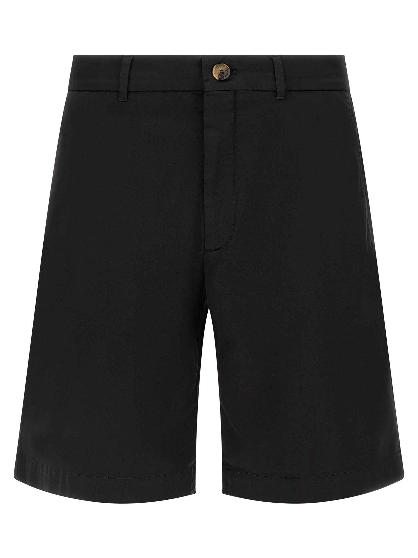 Black Cotton Bermuda Shorts