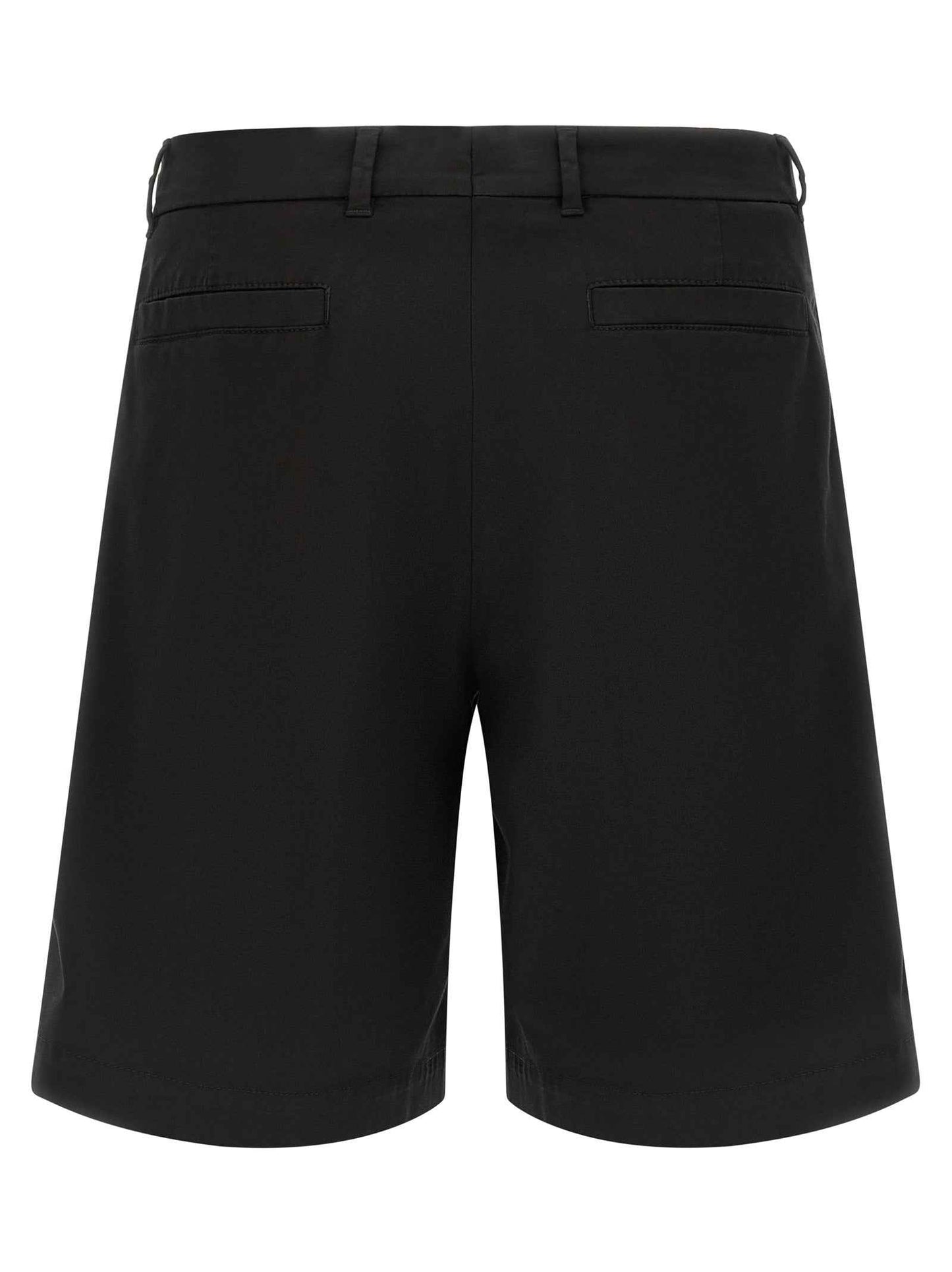 Black Cotton Bermuda Shorts