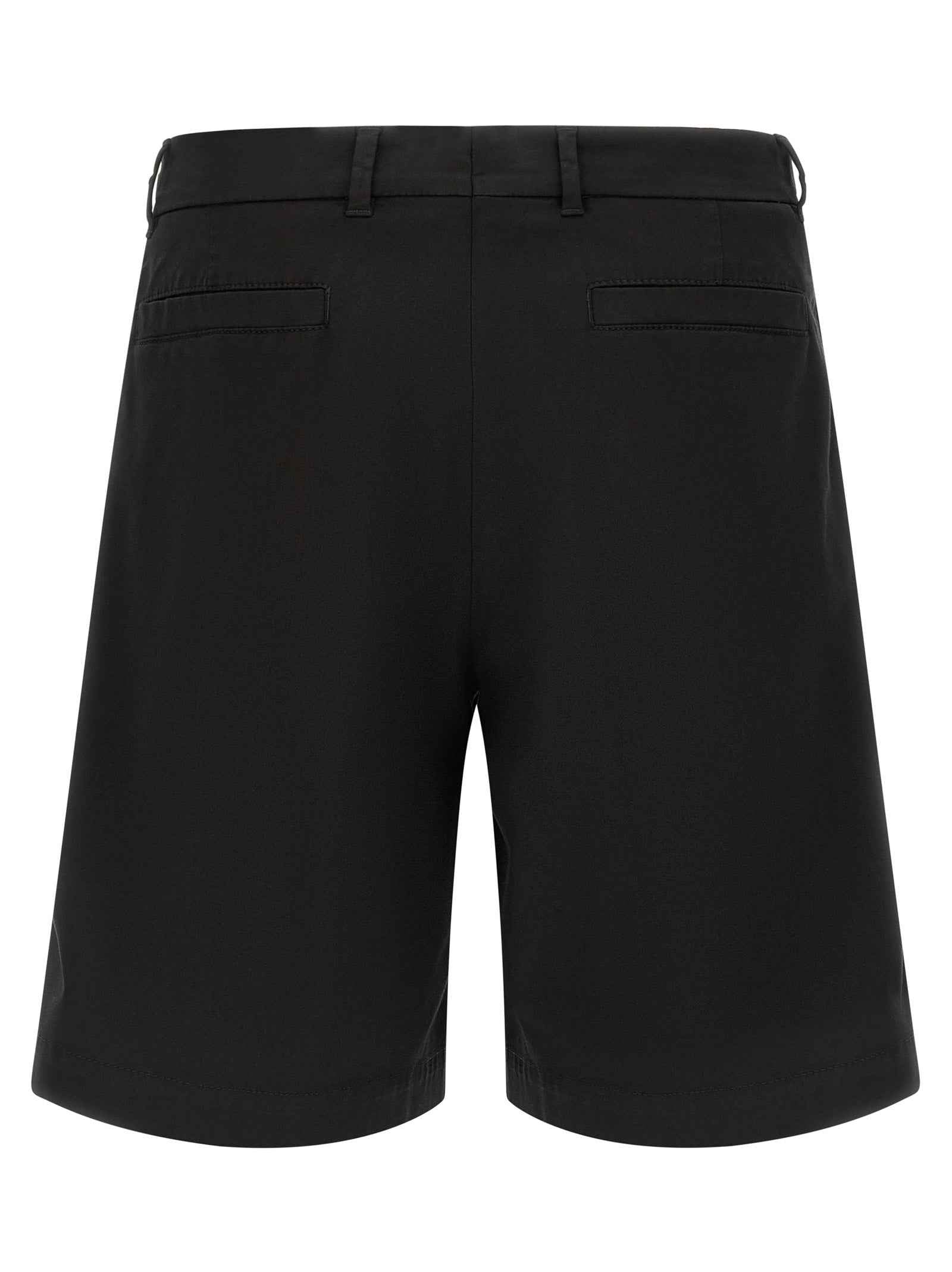 Black Cotton Bermuda Shorts