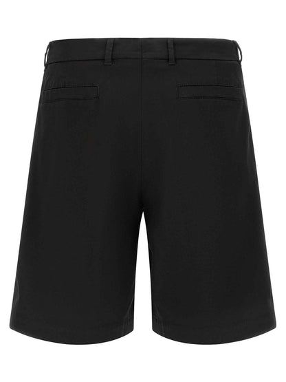 Black Cotton Bermuda Shorts
