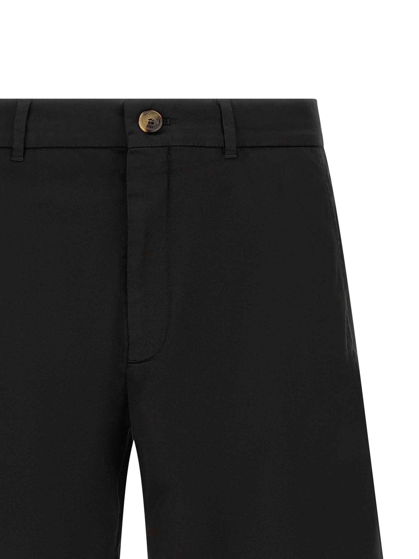 Black Cotton Bermuda Shorts