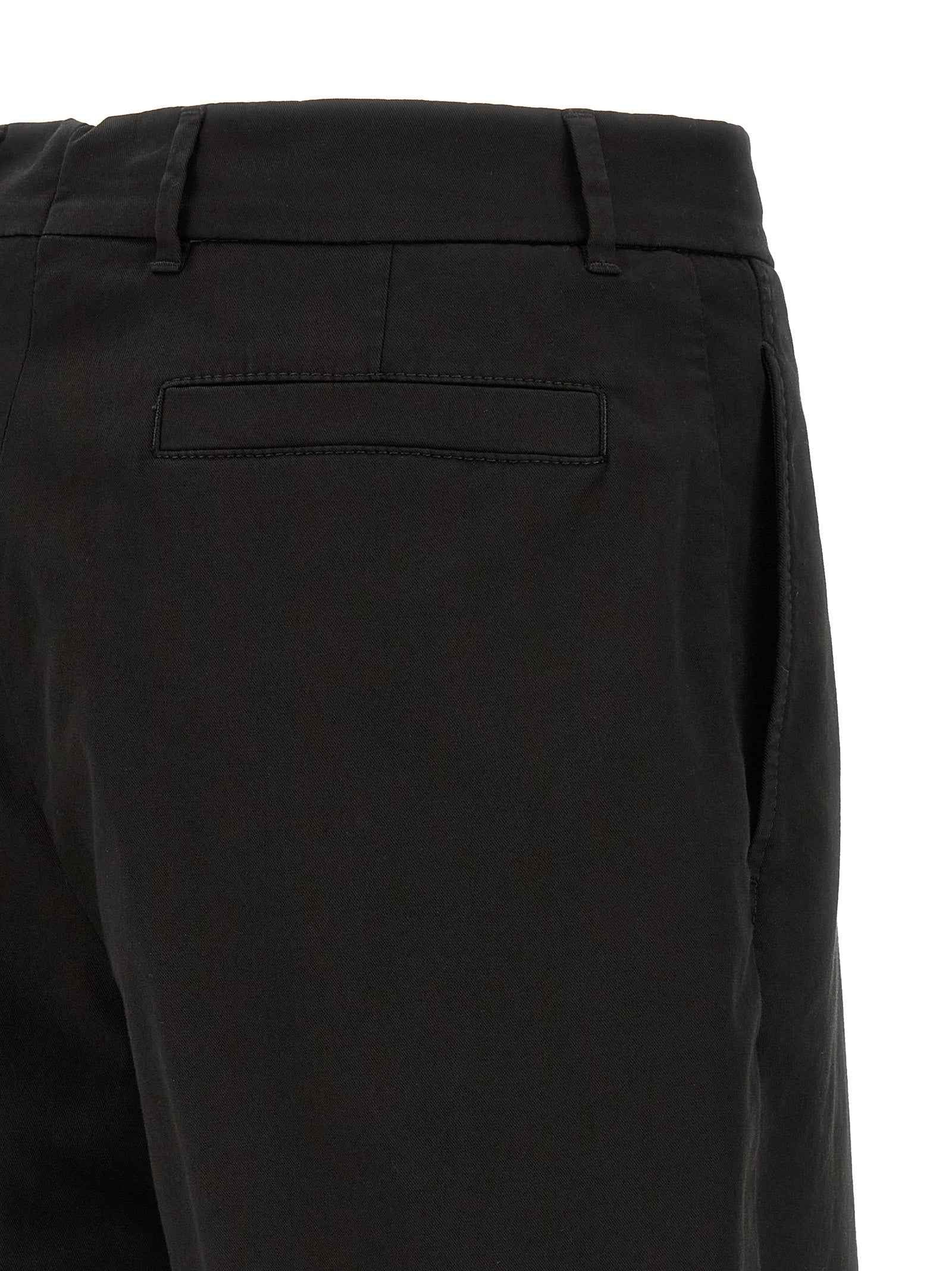 Black Cotton Bermuda Shorts