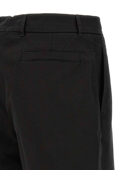 Black Cotton Bermuda Shorts