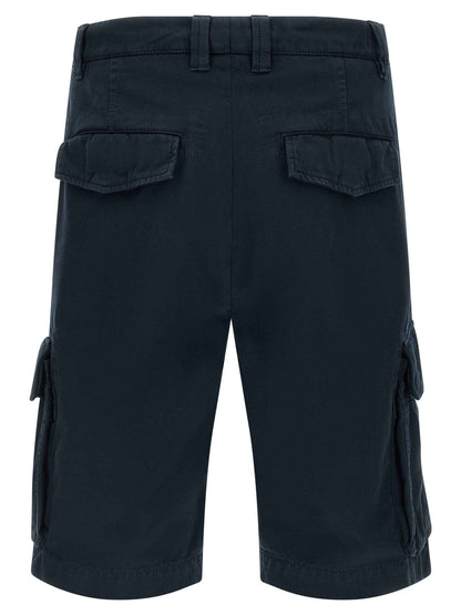 Blue Cotton Bermuda Shorts