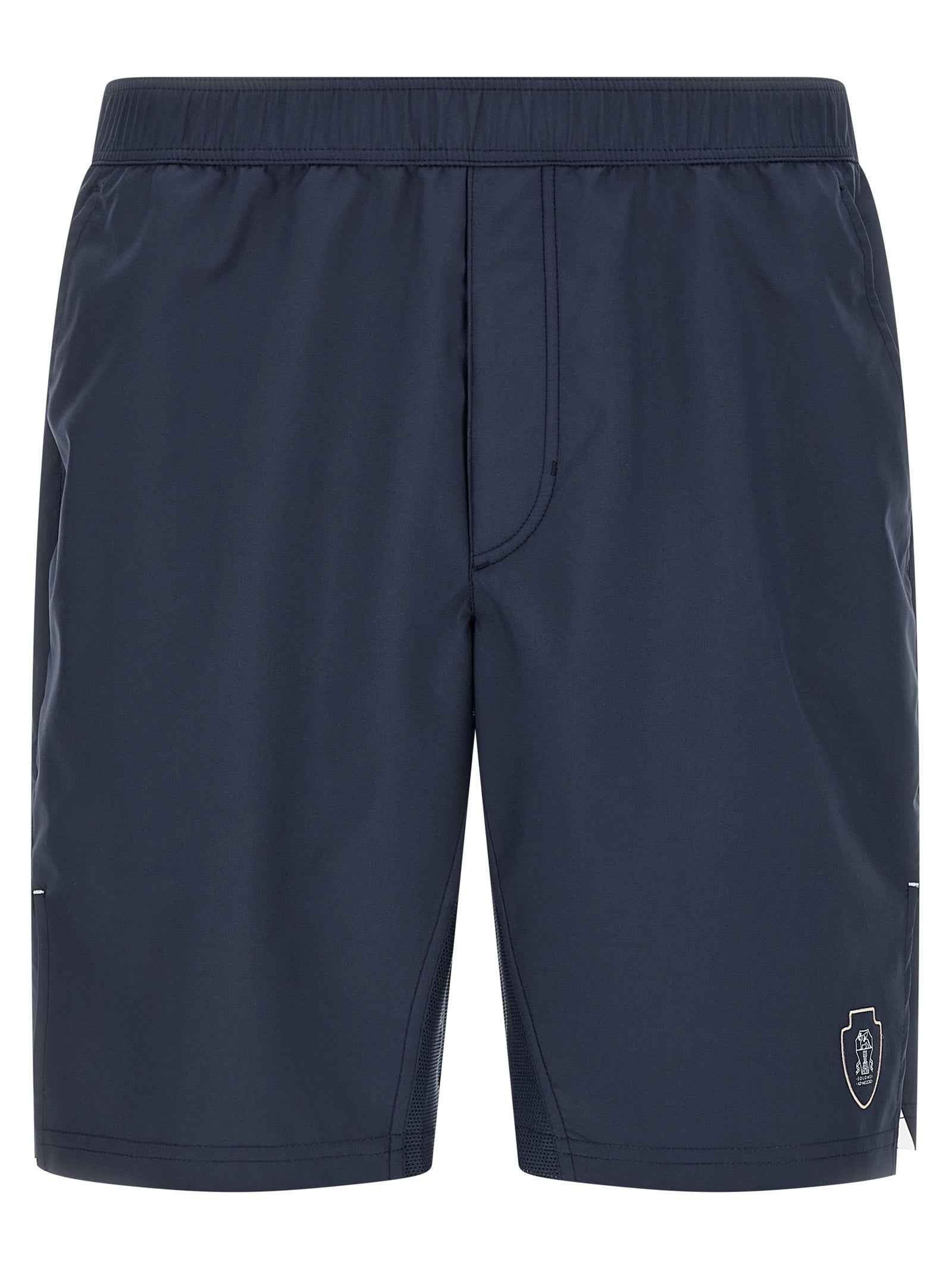 Blue Polyester Bermuda Shorts