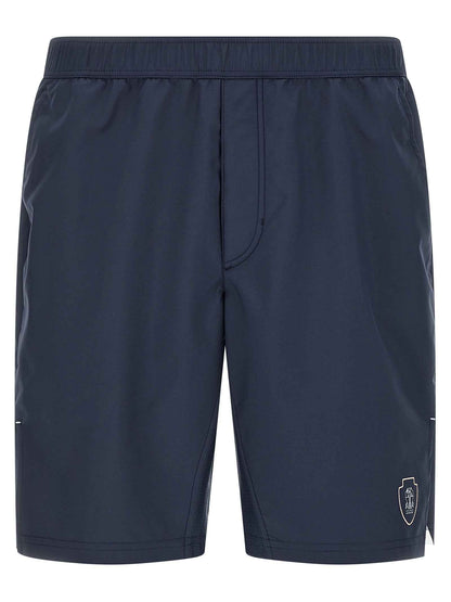 Blue Polyester Bermuda Shorts