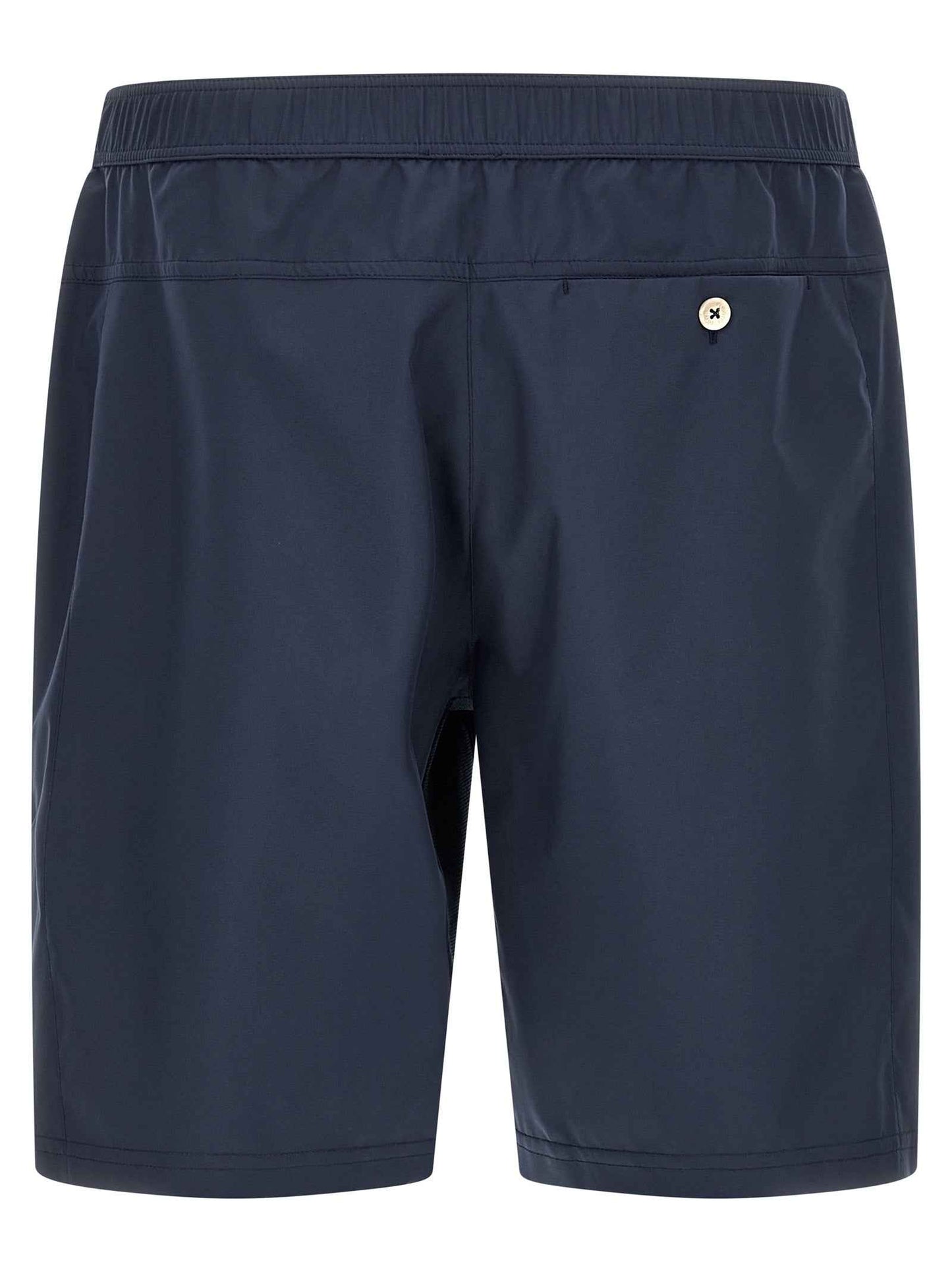 Blue Polyester Bermuda Shorts
