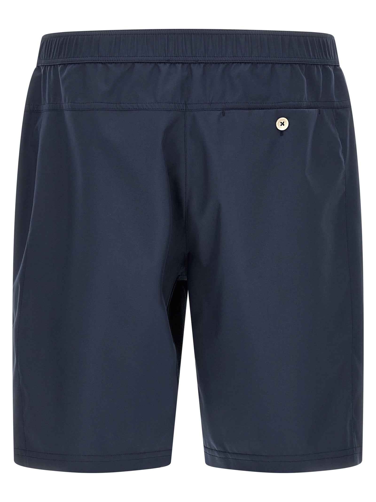 Blue Polyester Bermuda Shorts