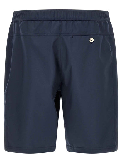 Blue Polyester Bermuda Shorts