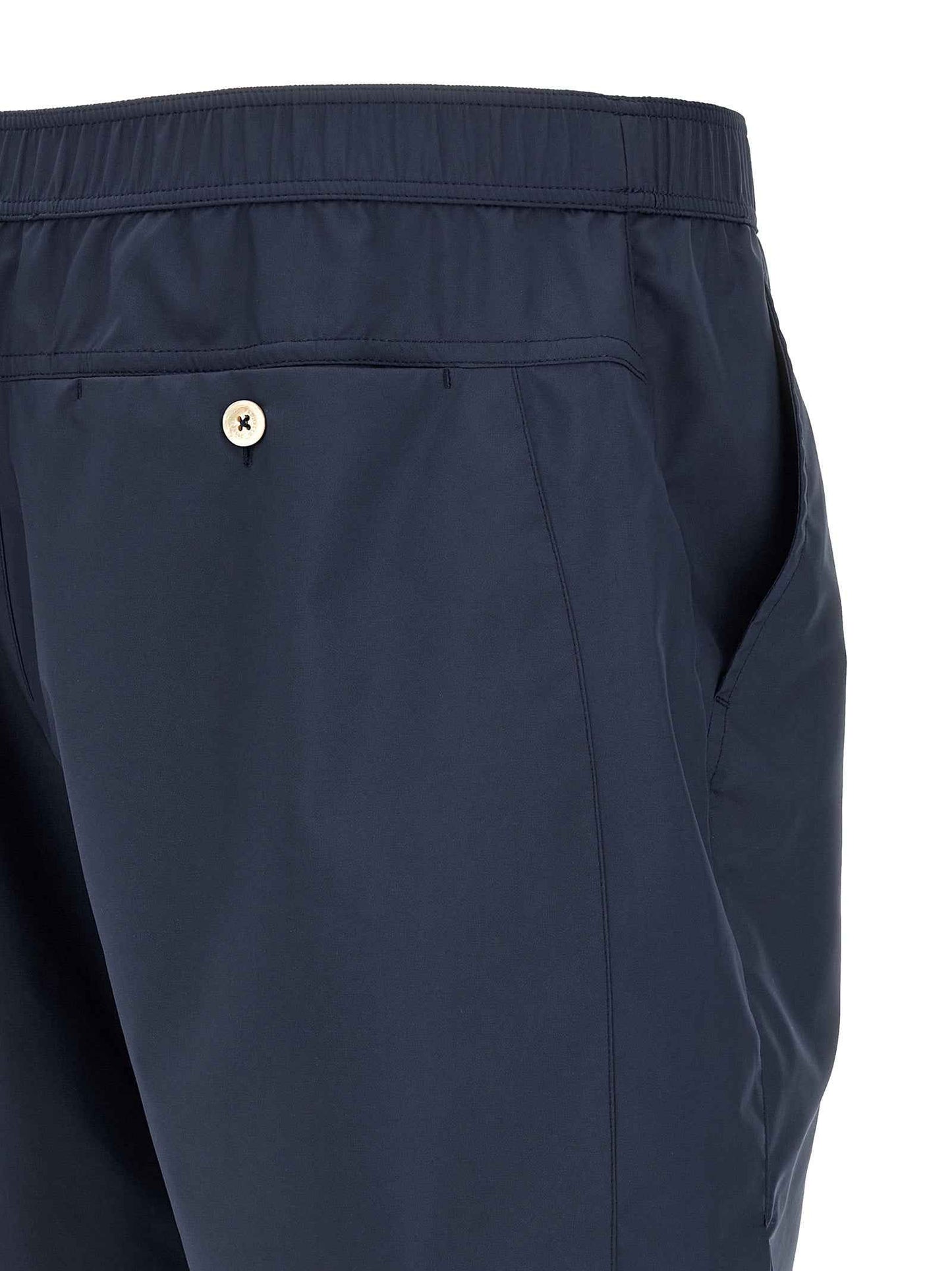 Blue Polyester Bermuda Shorts